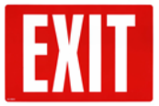 Flexible plastic Exit Sign • Red and White • 8.5" x 12"